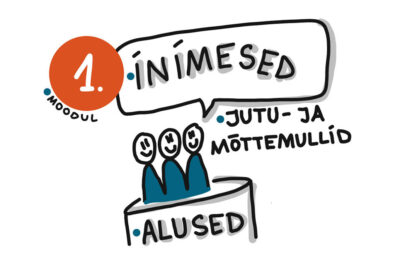 Inimesed, jutu-ja mõttemullid, alused, infograafika ning metafoorid